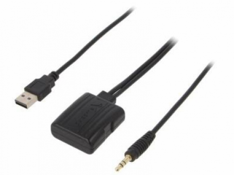 Automobilinis Bluetooth adapteris AUX IN su maitinimu per USB 